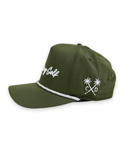 Clear Day Golf Palms Rope Hat – Olive