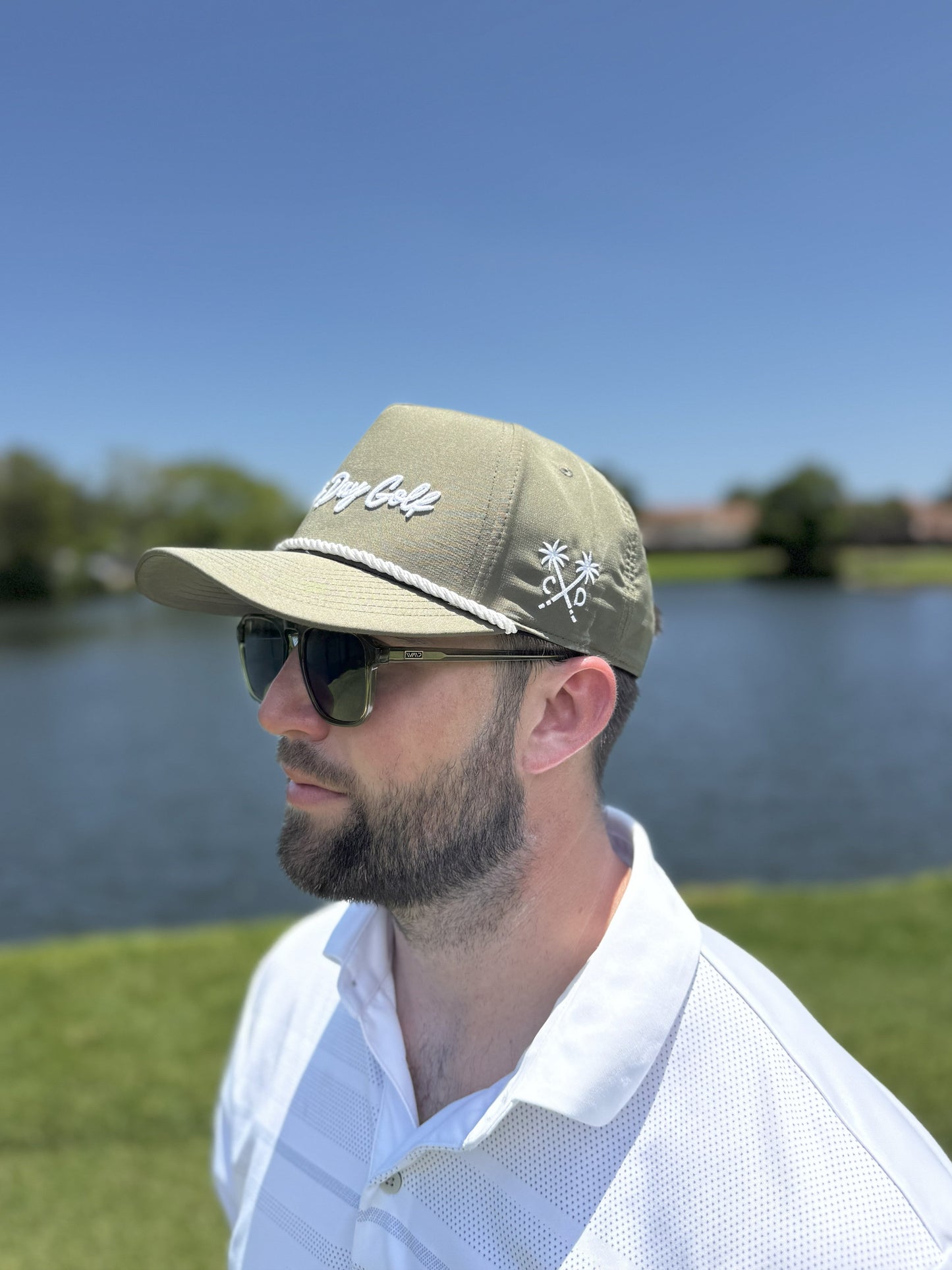 Clear Day Golf Palms Rope Hat – Olive
