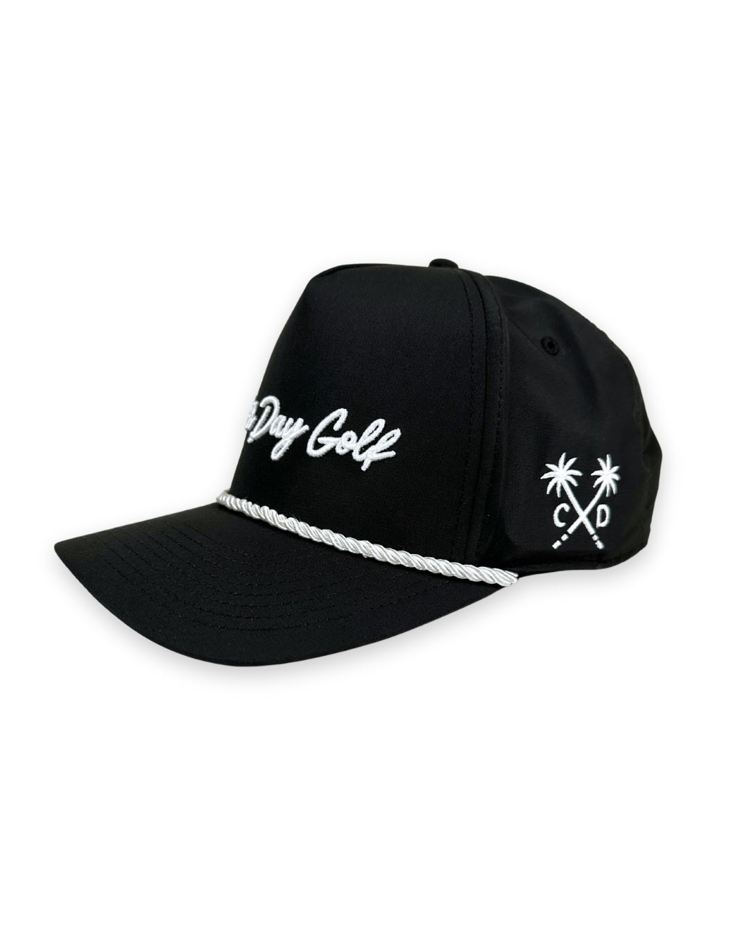 Clear Day Golf Palms Rope Hat – Black